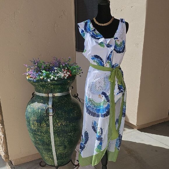 Womens One Piece Swimsuit With Sarong Size XL - Picture 6 of 9